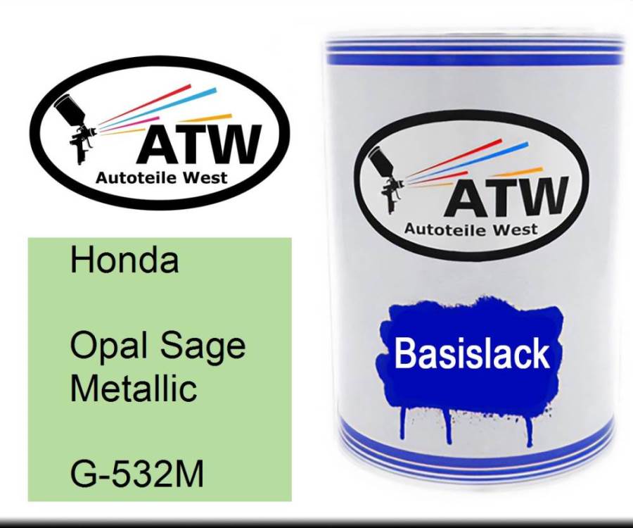 Honda, Opal Sage Metallic, G-532M: 500ml Lackdose, von ATW Autoteile West.